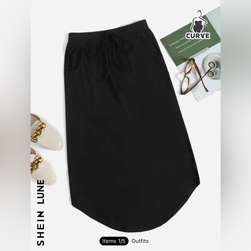 SHEIN Curve Causal Skirt with Pockets - Size 4x (20)